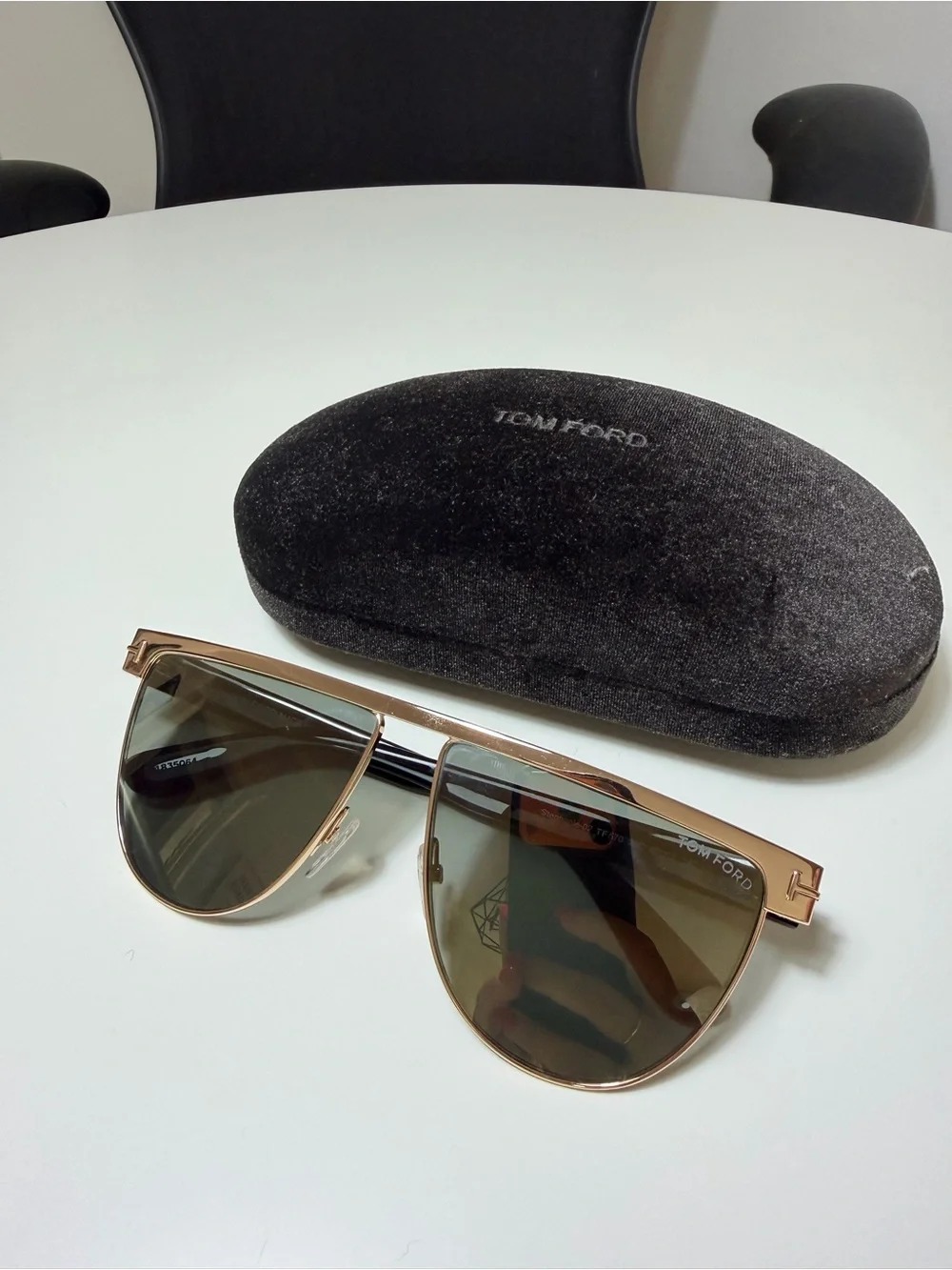 Tom Ford Rose Gold Sunglasses with Brown Lenses